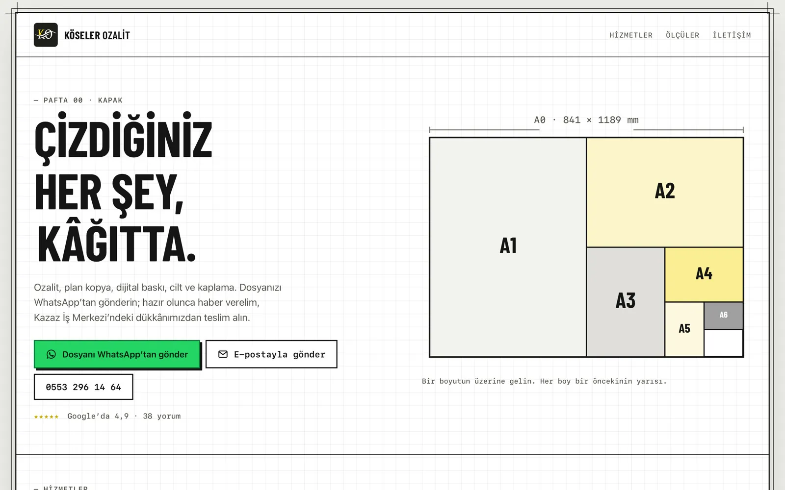 Köseler Ozalit web sitesi masaüstünde